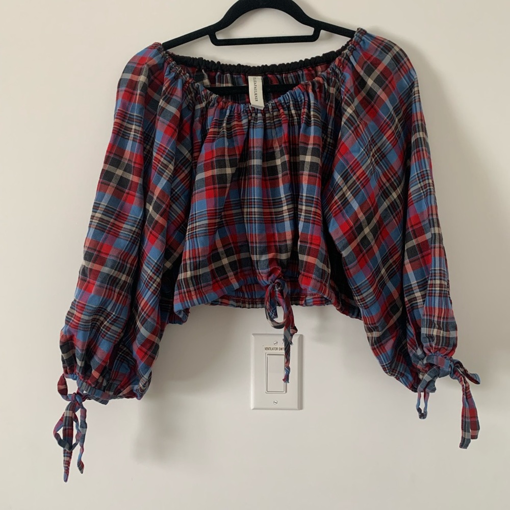 Eliza Faulkner Plaid Poet Top